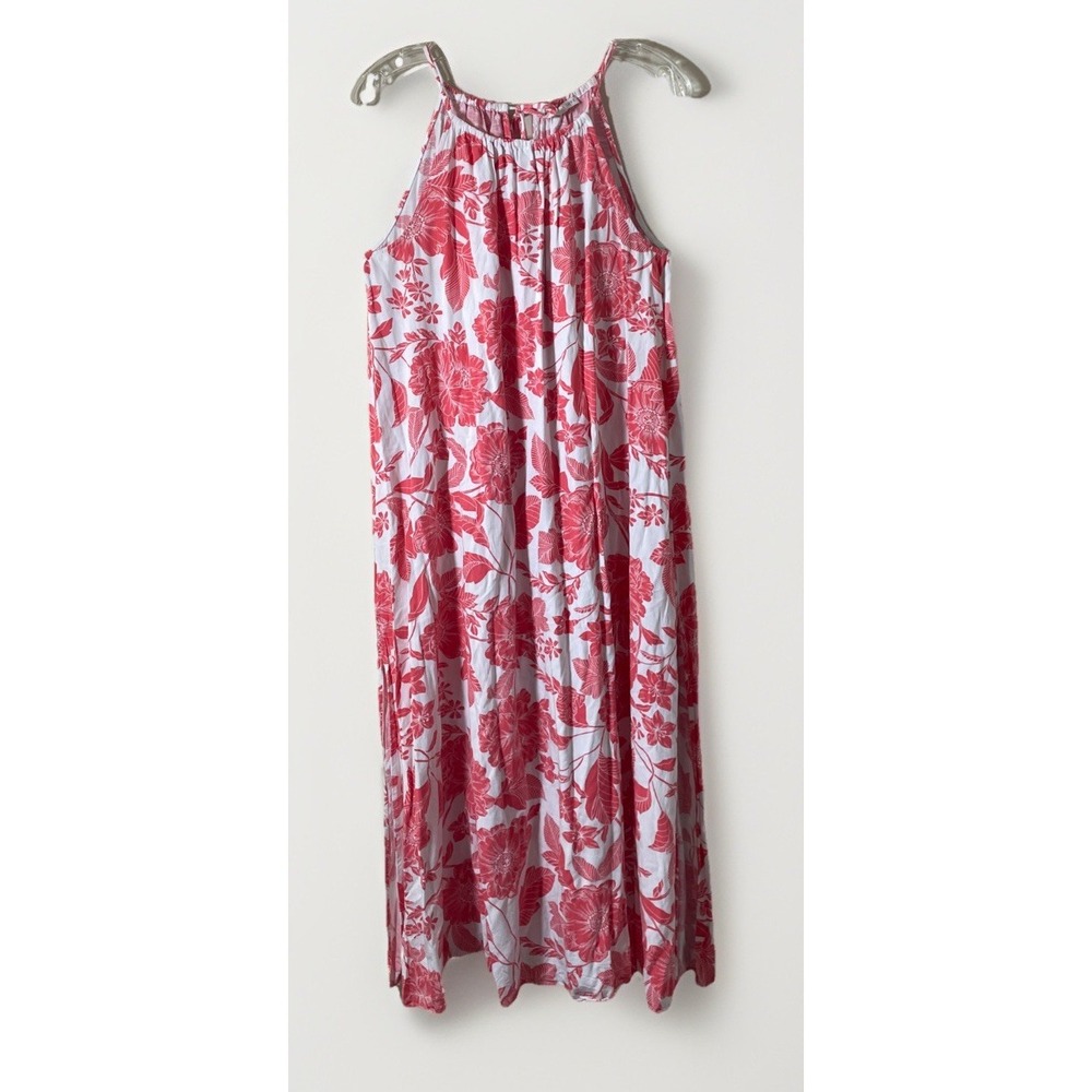 Label Of Love Hawaiian Floral Halter Neck Slit Sides Sundress Women's Medium